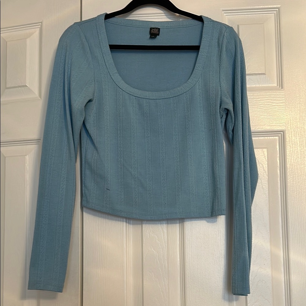 Wild Fable Light Blue Scoop Neck Blouse